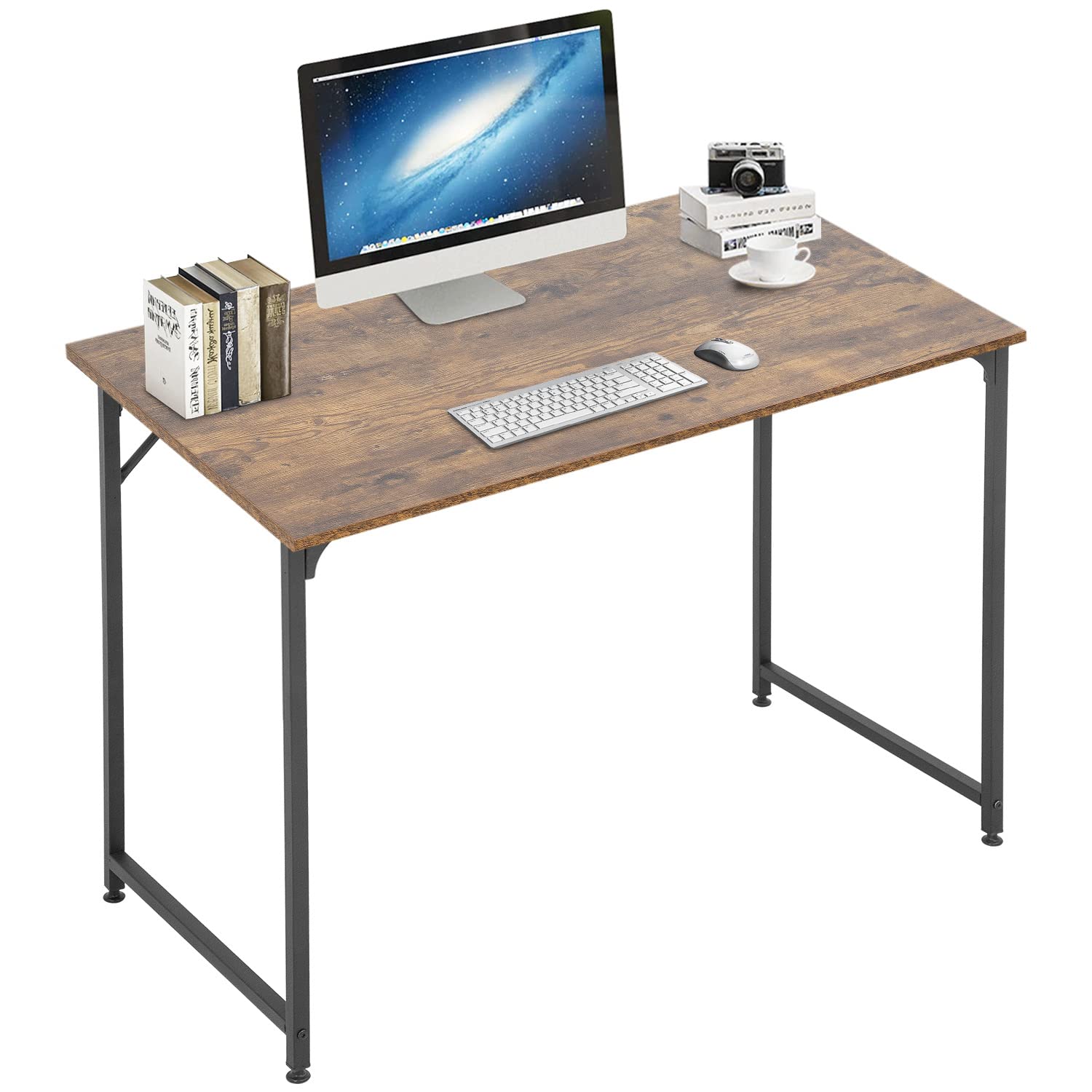 Desk Computer Desk Home Office Desk Small Desk Multi-Function Writing Table Student Art Modren Simple Style PC Wood and Metal Desk Workstation (39 inch, Vintage)