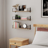 Toledo Wood Floating Shelves for Wall Storage, Floating Bookshelf Set of 3