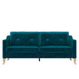 Mr. Kate Tess Sofa with Soft Pocket Coil Cushions, Small Space Living Room Furniture, Green Velvet