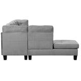 Modern Tufted Micro Suede L Shaped Sectional Sofa Couch with Reversible Chaise