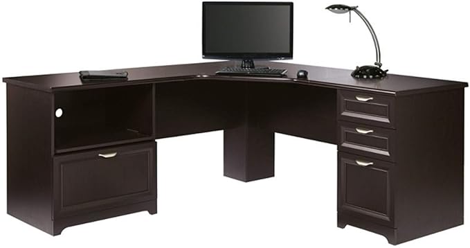 Magellan Performance Collection L Desk, 30"H x 70 9/10"W x 23 1/5"D, Espresso