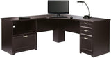 Magellan Performance Collection L Desk, 30"H x 70 9/10"W x 23 1/5"D, Espresso