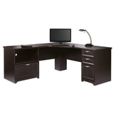 Magellan Performance Collection L Desk, 30"H x 70 9/10"W x 23 1/5"D, Espresso