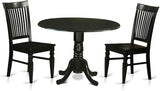 DLWE5-BLK-W 5 Piece Dinette Set for 4 Includes a Round Dining Table with Dropleaf and 4