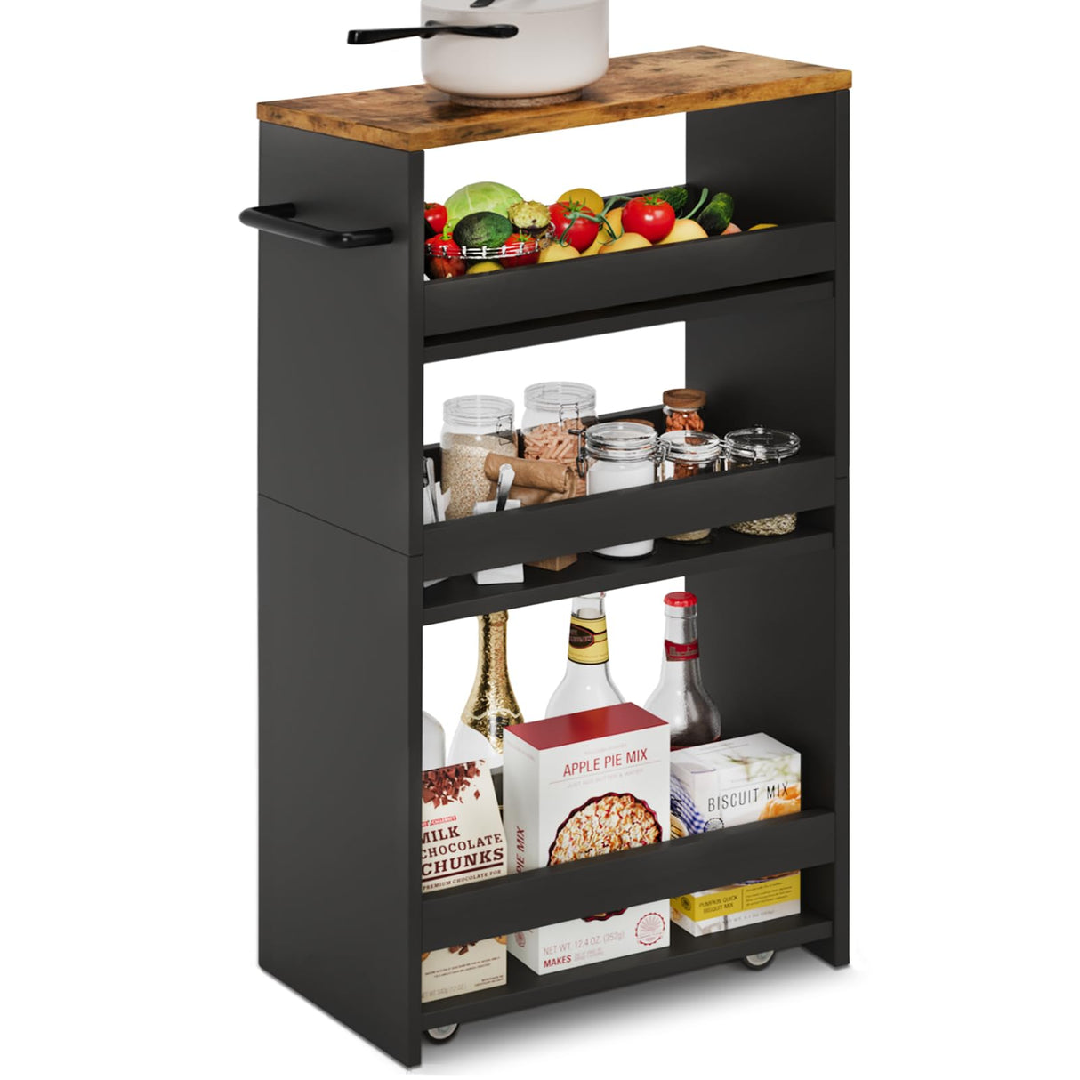 4 Tier Slim Storage Cart with Handle