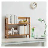 Bookshelf Bookcase Desktop Small Bookshelf 2-Layer Floor-to-Ceiling Bookcase Wooden