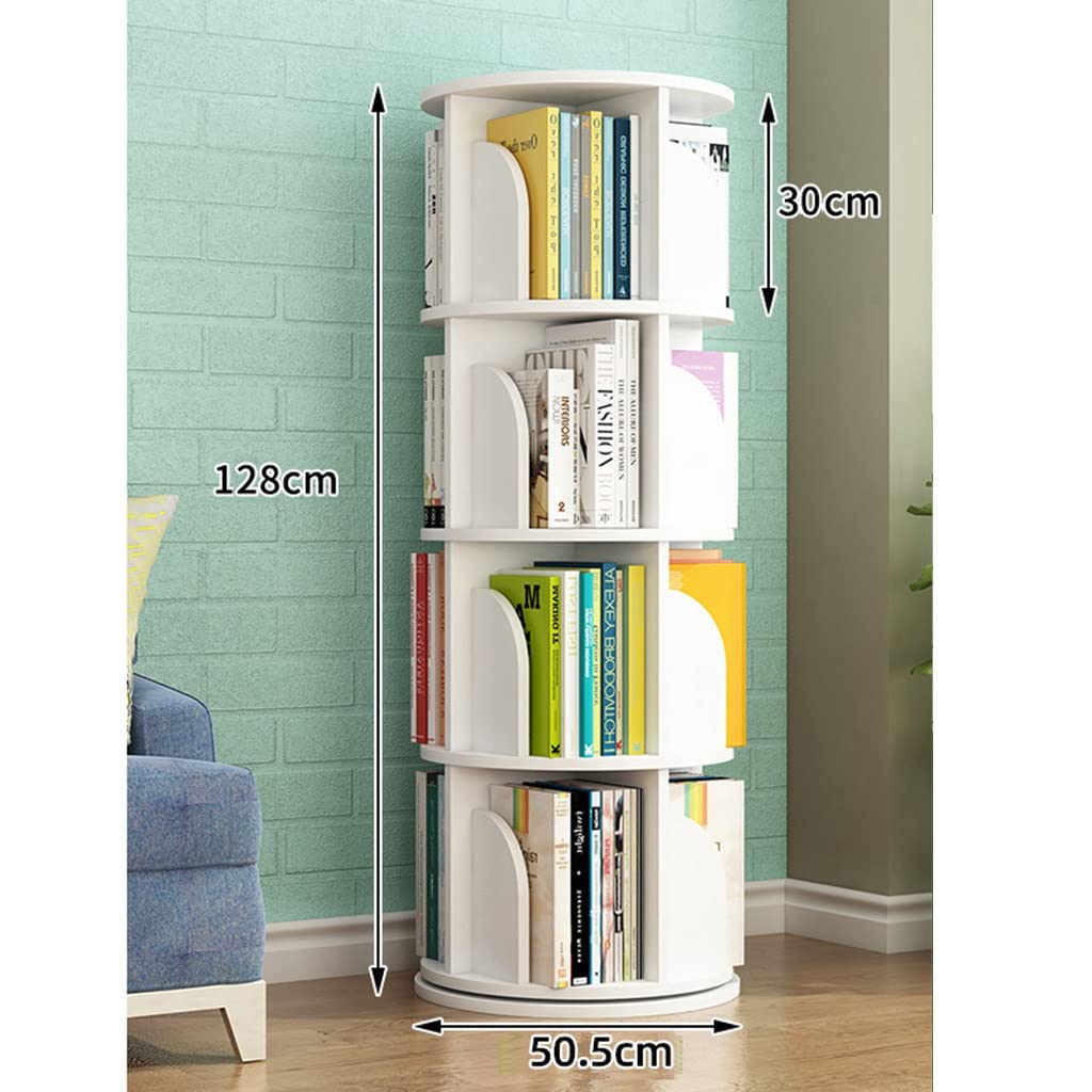 360° Rotating Bookcase,3-5 Tier DIY Bookshelf, Floor Standing Display Shelves, Cultivate Children's Reading Interest,Birthday Color : B, Size : 50.8 * 128cm(4 Tier)