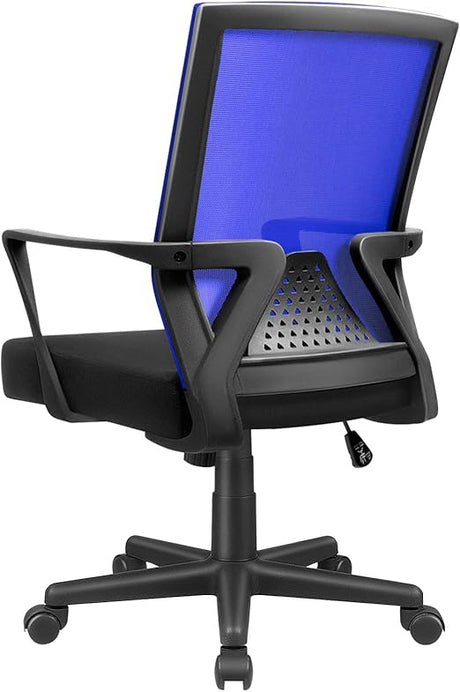 Office Chair Ergonomic Chair with Lumbar Support, Mid Back Computer Desk Chair