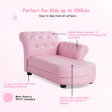 Couch, 2 in 1 Princess Double Seat Children's Sofa w/PU Leather Surface, Toddler Armrest