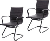 Waiting Room Chairs Leather Office Guest Chair Mid Back Reception Chairs