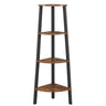 Corner Shelf Stand, 4-Tier Corner Bookshelf, Industrial Corner Ladder Shelf