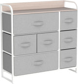 Fabric Dresser with 7 Drawers- Furniture Storage Tower, Chest of Drawer