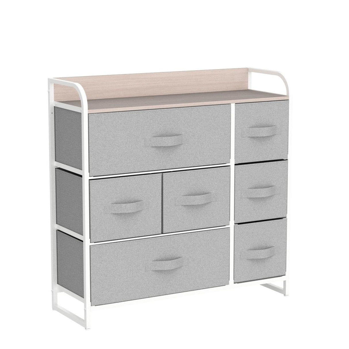 Fabric Dresser with 7 Drawers- Furniture Storage Tower, Chest of Drawer