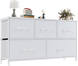 Dresser for Bedroom with 5 Drawers, Wide Chest of Drawers, Fabric Bedroom Dresser