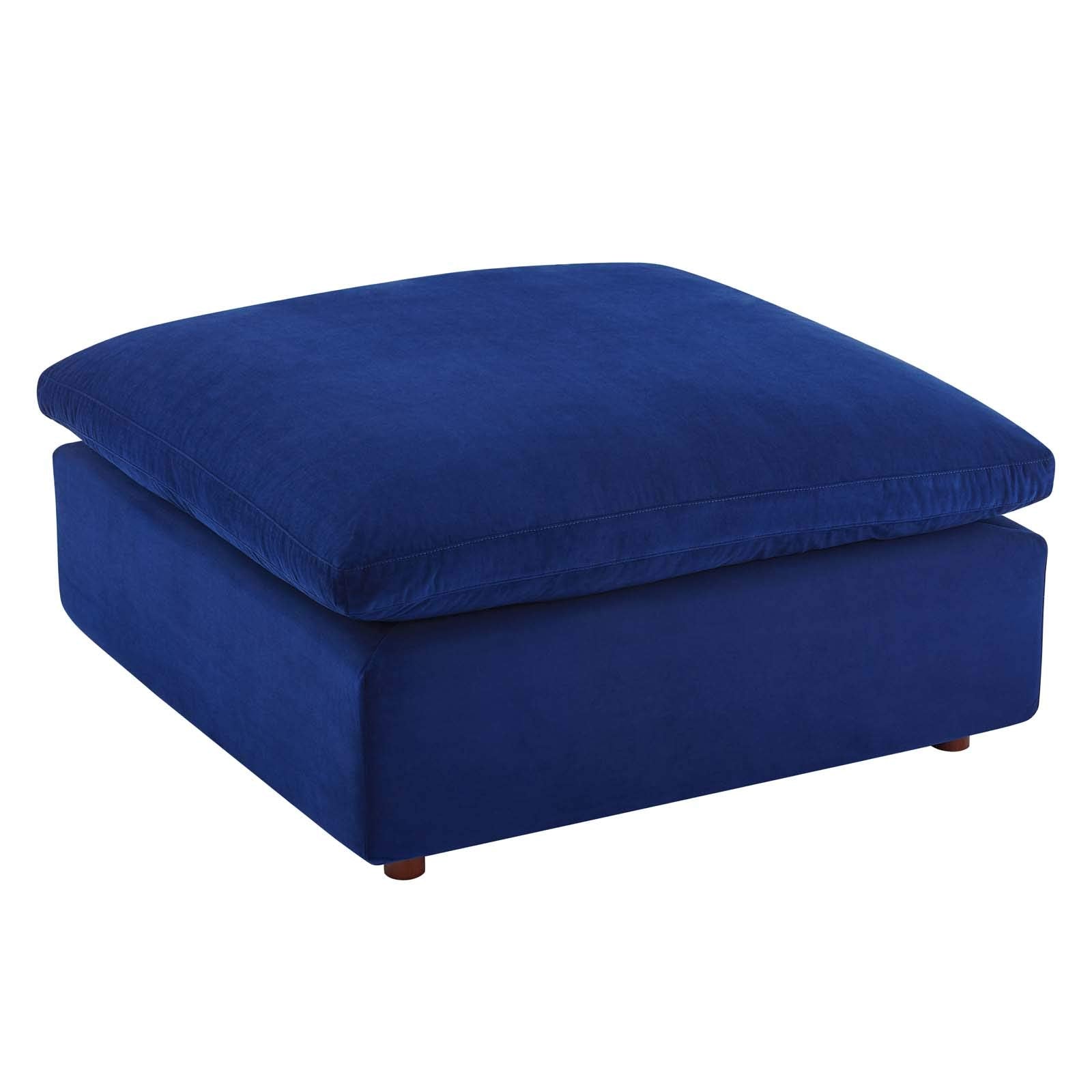 Down-Filled Overstuffed Performance Velvet 4-Piece Sectional Sofa