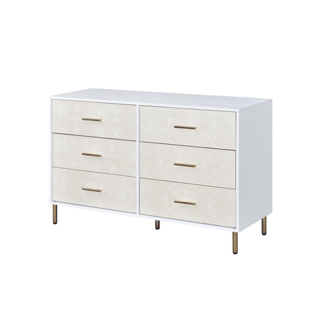 Furniture 6 Drawers Wooden Dresser, White