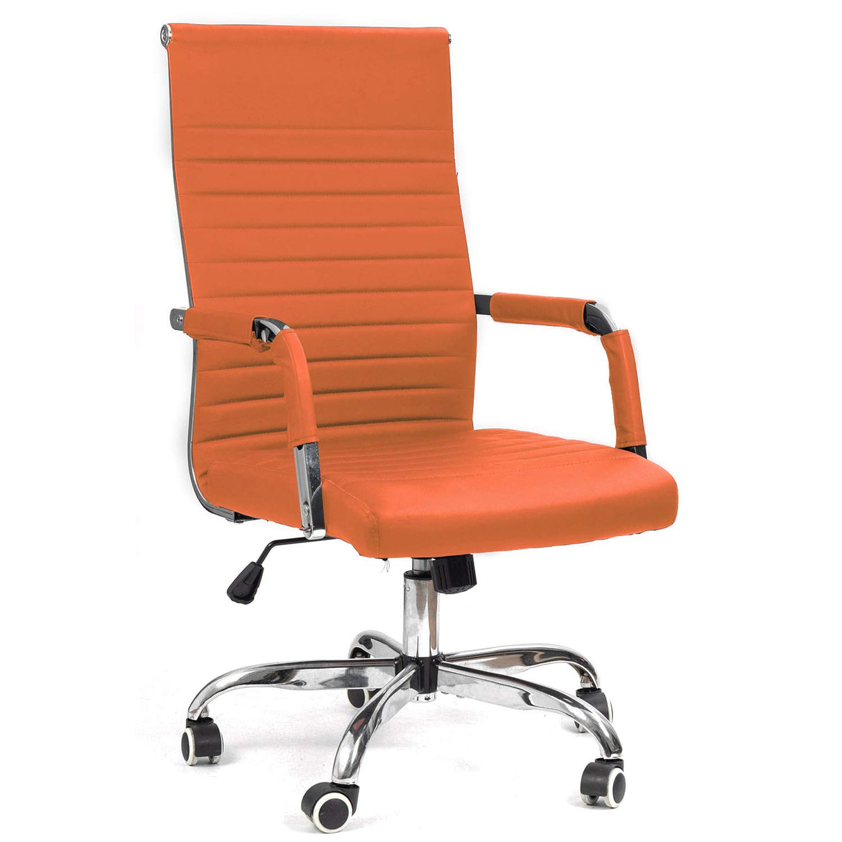 Ribbed Office Desk Mid Back Computer Chair Height Adjustable Conference Executive