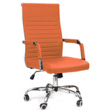 Ribbed Office Desk Mid Back Computer Chair Height Adjustable Conference Executive