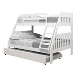 Austin Mission Twin Over Full White Bunkbed with Twin Trundle