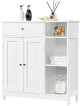 Bathroom Floor Cabinet, Kitchen Freestanding Storage Organizer, Large Side Cabinet with Doors