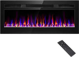 60 Inch Electric Fireplace Recessed and Wall Mounted