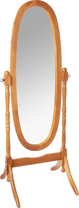 Traditional Style Wood Cheval Floor Mirror, White