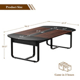 8FT Conference Room Table, 94.5" L x 47.3" W x 29.5" H Curved Meeting Table