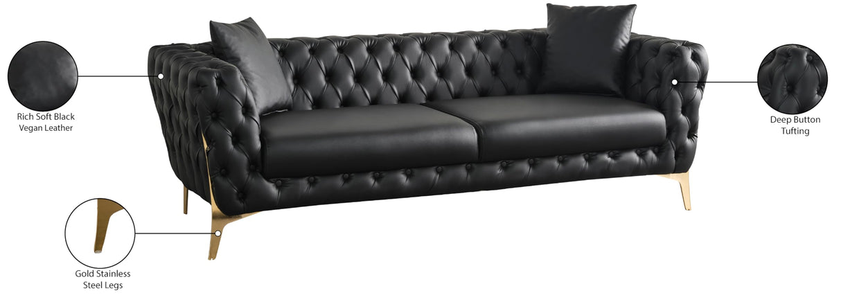 Aurora Collection Modern | Contemporary Vegan Leather Upholstered Sofa,