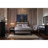 Barzini 4-Piece Bedroom Set with Upholstered Headboard, Eastern King, Black