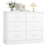 White Dresser 6 Drawer Dresser, White Chest of Drawers Modern Dresser