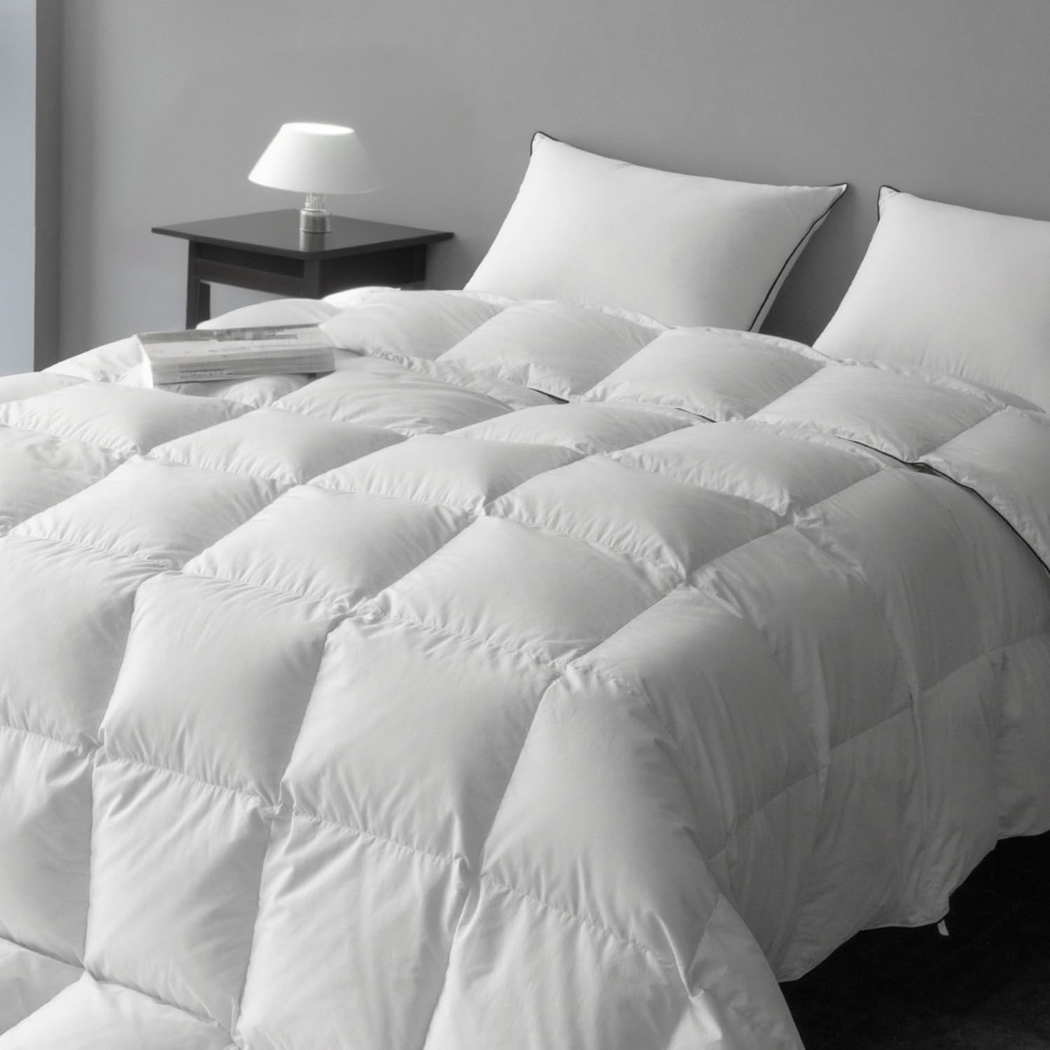 Hungarian Goose Down Comforter Twin Size, 800 Fill Power Fluffy Down Duvet Insert