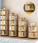 Book Shelves Bookcase Bookshelf 360 Degree Rotating Bookshelf with Letters Baffle