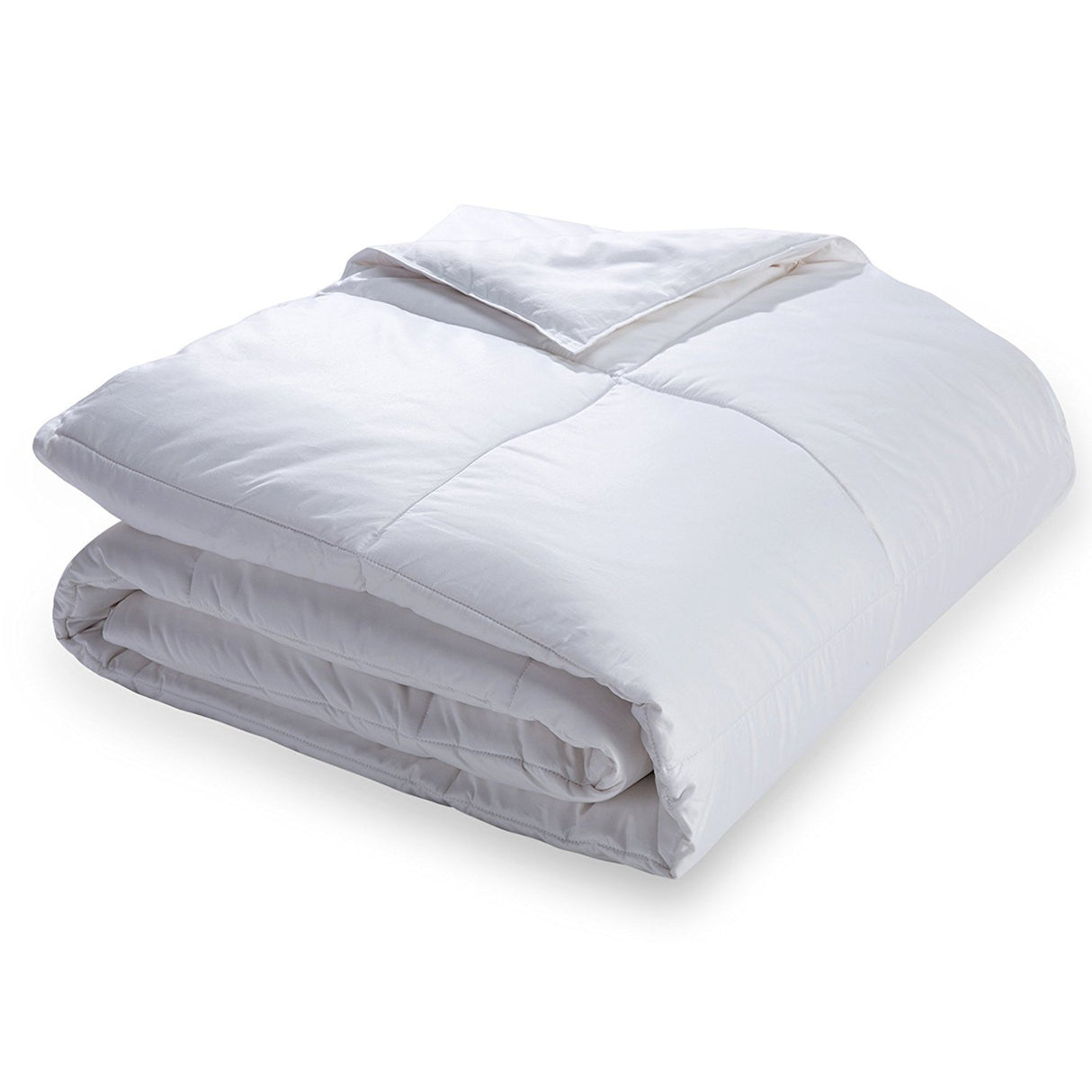 Sustainable Cotton Filled Medium Warmth Breathable Hypoallergenic Comforter, White, Full/Queen