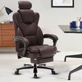 High Back 400lbs Big and Tall Reclining Executive Office Chairs with Footrest Headrest,