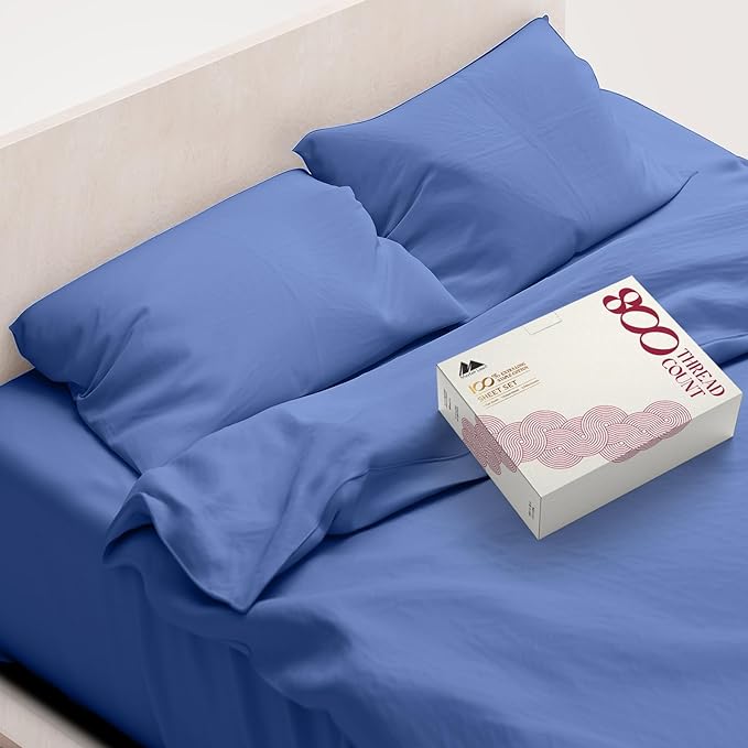 800 TC Egyptian Cotton Sheets - 4 Piece Plum Full Size Cooling Sheet for Hot Sleepers