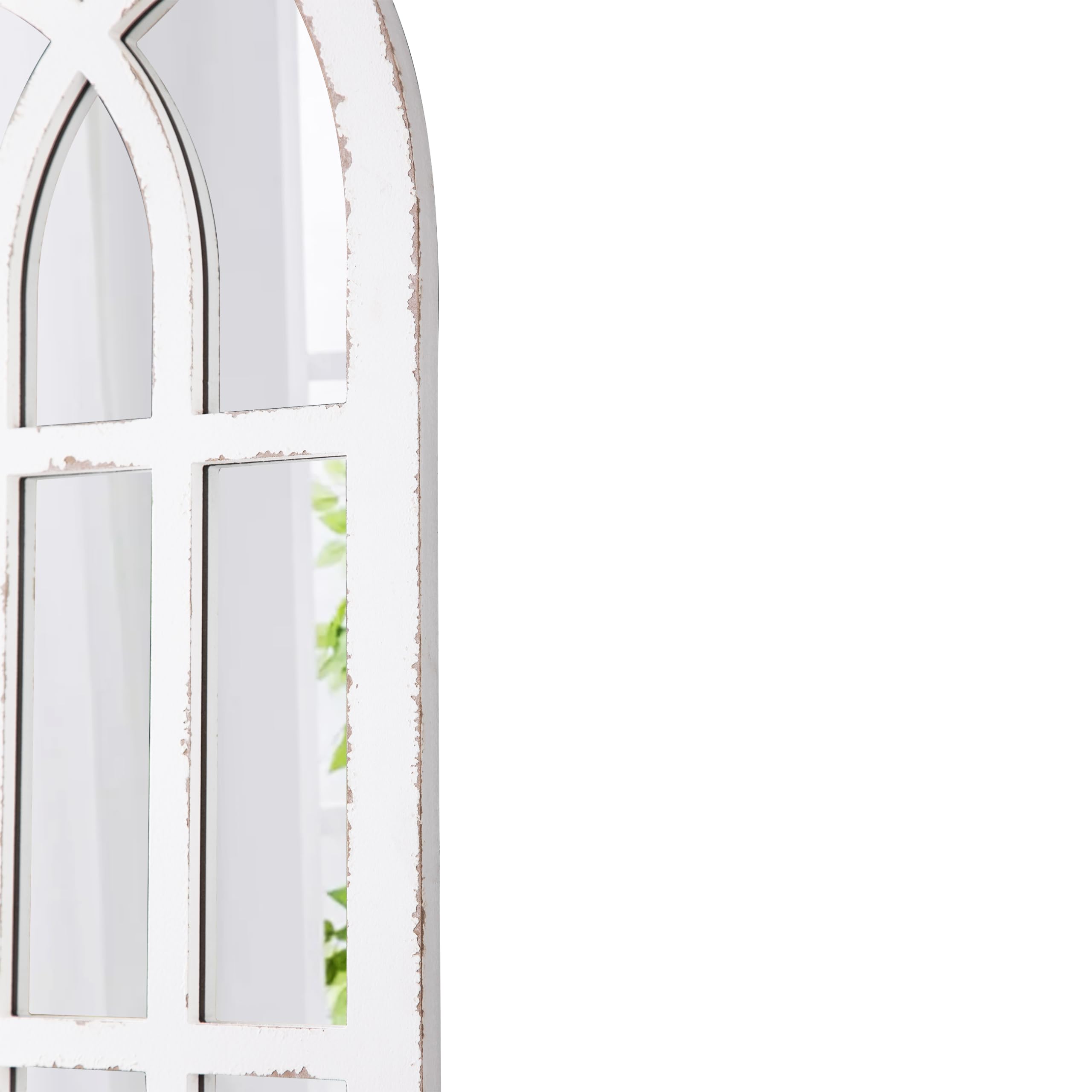 Rustic Long Arched Window Mirrors for Wall Decor