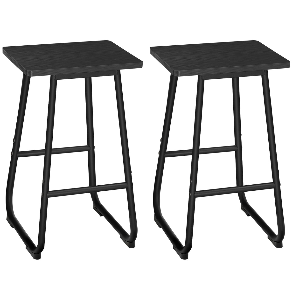 Bar Stools, 26'' Bar Stools with Footrest, Set of 2 Industrial Bar Chairs, Kitchen Counter Bar