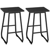 Bar Stools, 26'' Bar Stools with Footrest, Set of 2 Industrial Bar Chairs, Kitchen Counter Bar