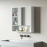 Bathroom Wall Mirror Cabinet, 21.6"x 23.6" Vanity Wall Mirror with Single Door