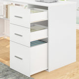 White L Shaped Desk with Drawers Shelves, Large Home Office Corner Computer Desk