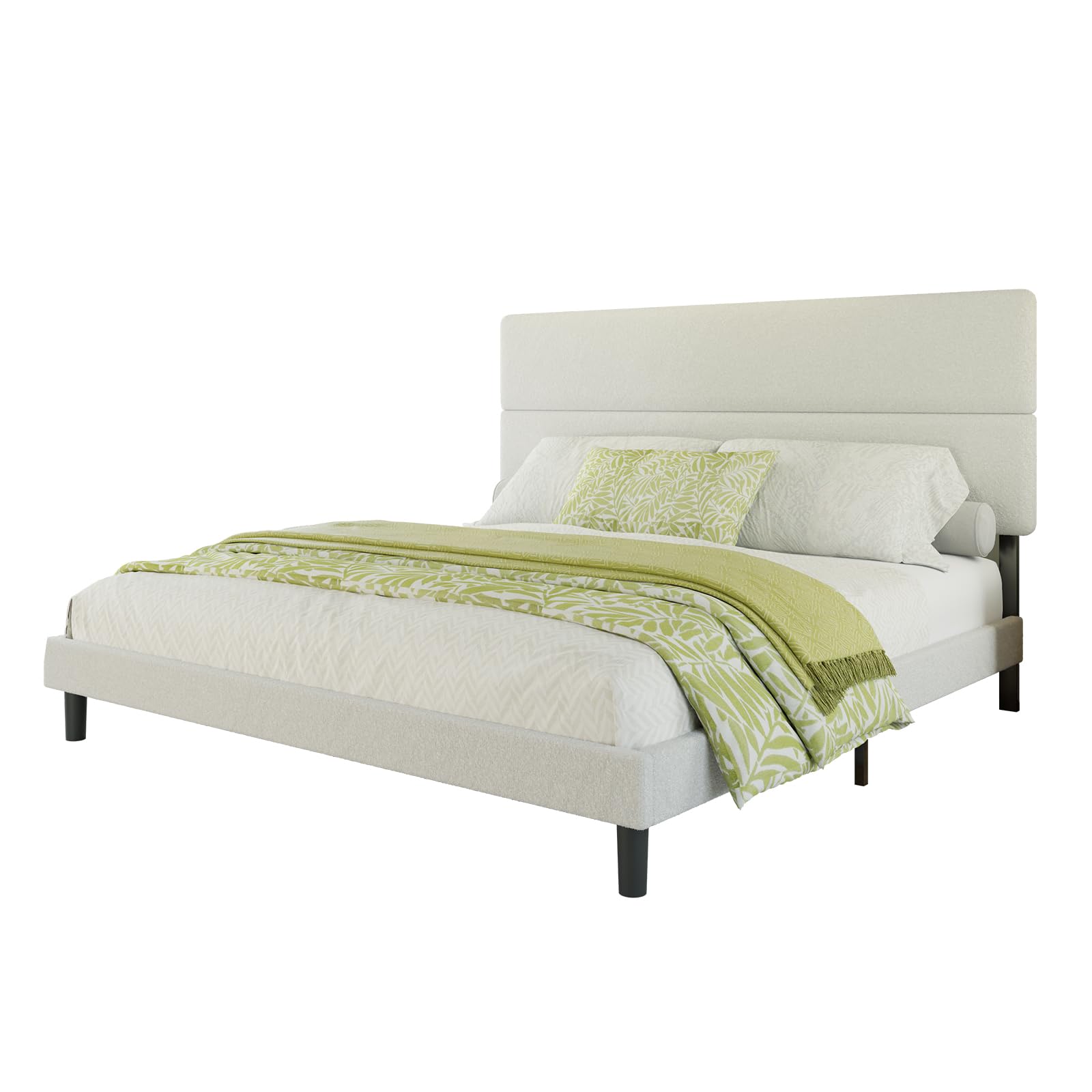 Full Size Boucle Upholstered Bed Frame,