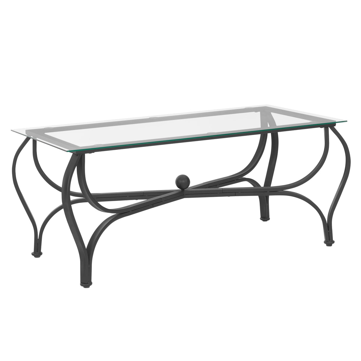 Tempered Glass Coffee Table Set of 3: Industrial Farmhouse Rectangle table