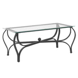 Tempered Glass Coffee Table Set of 3: Industrial Farmhouse Rectangle table