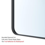 VocalStar 2-Pack Black Bathroom Mirrors 24 x 36 Inch, Metal Framed Rounded Rectangle Wall Vanity Mirror Modern Farmhouse, 1/4-inch Shatterproof Glass | Ultra-Flush Hanging