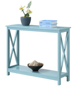 Oxford Console Table with Shelf, Sea Foam Blue