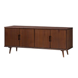 Genia Mid-Century Modern Solid Wood Stand for TVs up to 65 Inches, Walnut