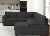 Sleeper Sofa Couch Modular Sectional Sofa Sleeper with Pull Out Bed 6 Seater Sleeper Couch with Storage U Shaped Sofa Bed Couch for Living Room, Dark Grey