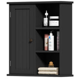 Bathroom Wall Cabinet, Medicine Cabinet with Door and 3 Open Shelves