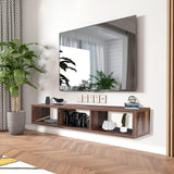 Floating TV Cabinet, 60inch Modern Wood Wall Mounted Media Console