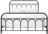 Nashburg Farmhouse Industrial Queen Metal Bed with Powdercoated Finish,